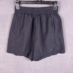 Gymshark Womens Shorts Black Performance Training Zip Pockets Athletic XS